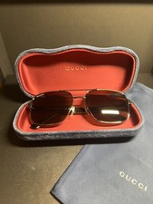 Gucci GG0529S 60/145mm Unisex Aviator Sunglasses with Ruthenium and Havana Frame