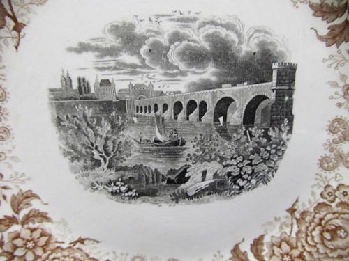 8pc Villeroy & Boch Mettlach Black CASTLES 9.5" Plates, Saar Basin Germany 1900 - Picture 5 of 12