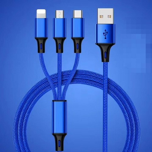 Mobile Phone Charging Cable 3in1 Type-C Micro USB iOS for iPhone Samsung Huawei - Picture 25 of 26