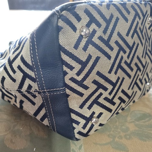 TIGNANELLO FRENCH TOTE  FABRIC LEATHER HANDBAG Buckle  - Picture 6 of 11