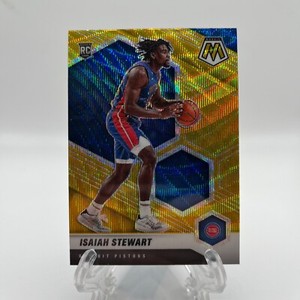 2020-21 Panini Mosaic Isaiah Stewart Rookie RC Gold Wave Prizm SP #223 Pistons