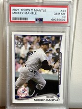 2021 Topps X Mickey Mantle MM43 PSA 10 Low PoP Only 10 Gem Mint