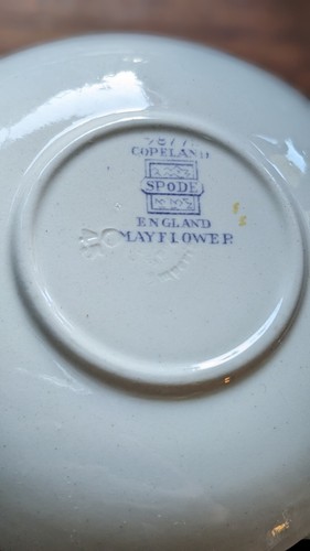 Copeland Spode Demitasse Tea Cup & Saucer Blue Mayflower Vintage - Picture 5 of 15