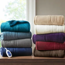 Beautyrest Plush Oversized Electric Heated Throw Blanket 60"x70" 3 Heating Level