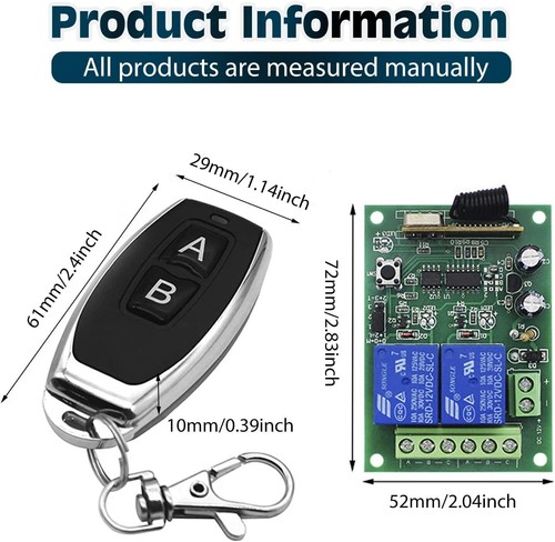 433MHz Funk Universal Garagentor Handsender 5X Fernbedienung +Empfänger AC220V - Bild 12 von 14