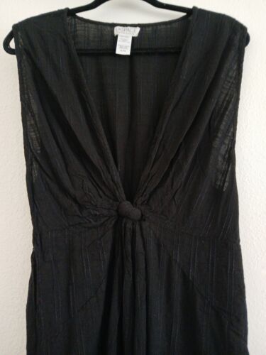 L*Space Gr.XL Damen Melody Kleid, Twist Knit schwarz, transparent über Badeanzugkleid