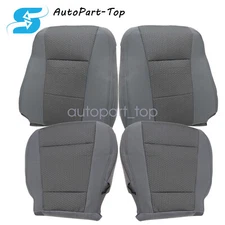 For 2017-2021 Ford F250 F350 F450 F550 Driver & Passenger Gray Cloth Seat Cover