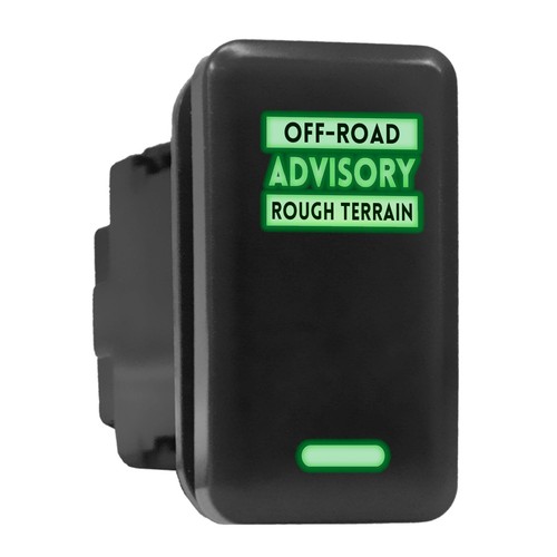 OFF ROAD ADVISORY - Green Backlit Push In Switch 1.54"x 0.83" (Fit: Toyota) - Afbeelding 1 van 6