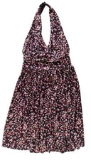 MNG Womens Baby Doll Fit & Flare Midi Dress w/Long Tie Belt Colorful Dotted Sz M