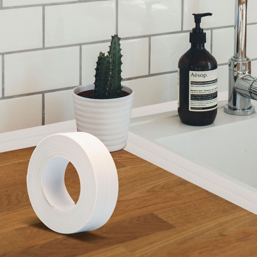 PVC Self Adhesive Caulk Sealing Strip Tape For Kitchen Wall Sink Toilet Bathroom - Picture 8 of 14