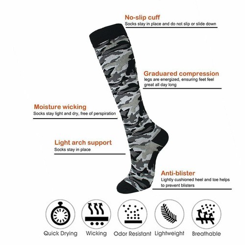 Womens Mens 20-30mmHg Compression Socks Stockings Knee High Medical - Picture 5 of 14