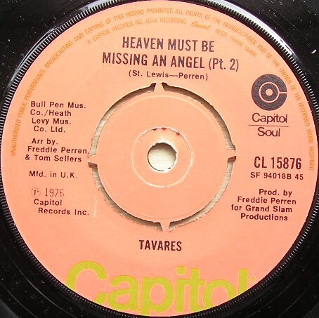 Tavares - Heaven Must Be Missing An Angel (7", Single, Kno) - Bild 2 von 2
