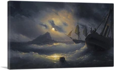 ARTCANVAS Gibraltar by Night 1844 Canvas Art Print by Ivan Aivazovsky