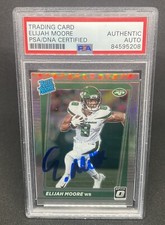 ELIJAH MOORE SIGNED AUTO 2021 RC DONRUSS SILVER RATED ROOKIE CARD PSA/DNA