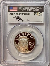 2004-W $50 Half-Ounce Platinum American Eagle PCGS PR70 DCAM  Mercanti 