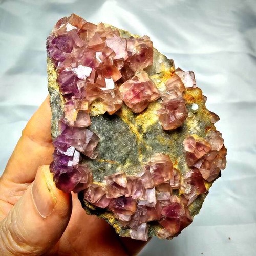 310g Pink Fluorite Cluster w/ Phantom on Matrix, De.'an, Jiangxi, China - Picture 3 of 12