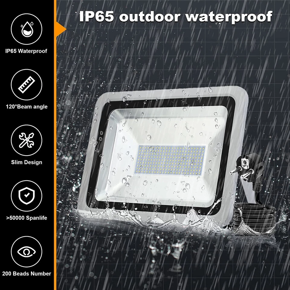 10-1000W LED floodlight outdoor spotlight lamp IP65 garden floodlight New - Image 4 of 4
