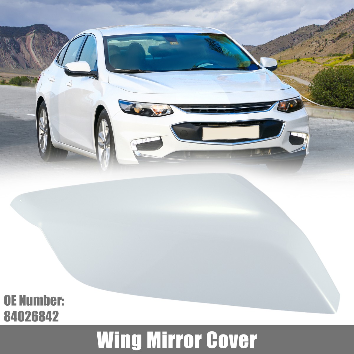 White Right Side Car Side Door Wing Mirror Cover for Chevy