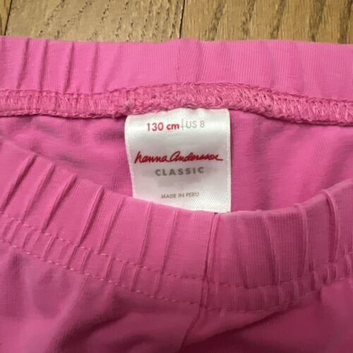 Leggings bambina Hanna Andersson 130 US 8 misto cotone rosa elastico in vita pull on - Foto 2 di 5