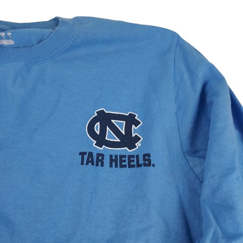 UNC Carolina Tarheels T Shirt Mens Medium Champion Long Sleeve Blue Rameses NCAA - Picture 2 of 13