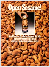 1980 PLANTERS DRY ROAST SESAME NUT MIX Vintage 8"X11" Magazine Ad 1980's HCF17