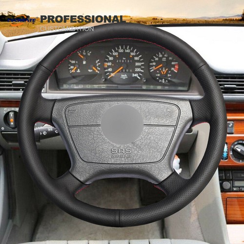 Black Leather Steering Wheel Cover for Benz E Class W210 E 200 240 280 320 #AGXB - Bild 2 von 10