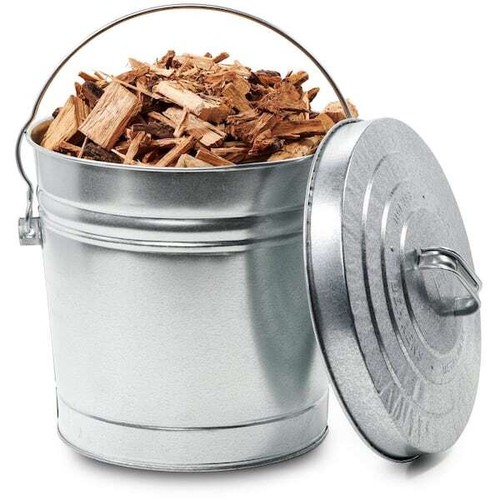 Galvanized Trash Can 10 Gal Steel Locking Lid Storage Weather Resistant Outdoor - Picture 3 of 4