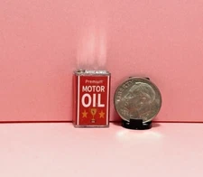 Dollhouse Miniature Auto Supplies-Can of Motor Oil with Funnel-1:12 or small 1:6
