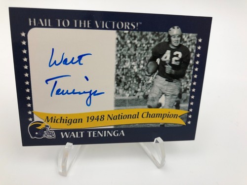 TK Legacy WALT TENINGA AUTO 1948 NATIONAL CHAMPION Signed On Card MICHIGAN - Picture 4 of 7