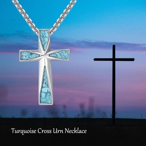 Cross Urn Necklace for Ashes 925 Sterling Silver Cremation Gifts for Women Men - Picture 5 of 6