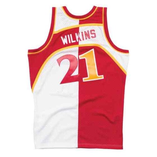Camiseta Dominique Wilkins 1987-88 Atlanta Hawks Mitchell & Ness Swingman dividida - Imagen 2 de 3