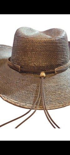 Stetson Rodeo Dr Collection Palm Leaf Brown Leather Western Cowboy Hat sz Large - Picture 12 of 12