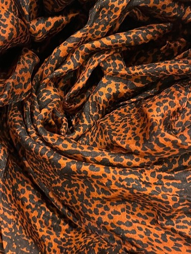 Orange / Black Leopard Print Lightweight Fabric Long Rectangular Scarf 40”x70” - Picture 9 of 12