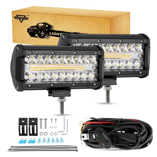 Cápsulas de luz LED blancas/ámbar 6 modos para Jeep Wrangler JK 7" PULGADAS + soporte de montaje - Imagen 11 de 12