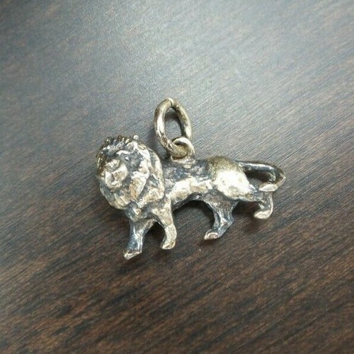 Schöner Vintage Mid Century Sterling Silber Löwe Anhänger - Bild 6 von 7