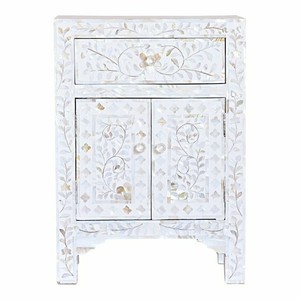 Mother Of Pearl Inlay Furniture Fl Design Bedside Side Table Image Is Loading Mother Of Pearl Inlay Furniture Fl Design Bedside