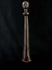 African Tribal Art - Old Usual Medicinal Pestle Atié Akié on Base - 39 Cms