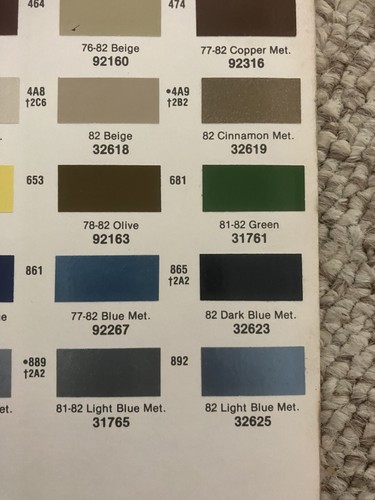 1982 ACME JAPANESE CAR COLORS PAINT CHIP SWATCH SHEET Toyota Collector, Vintage - Picture 16 of 24