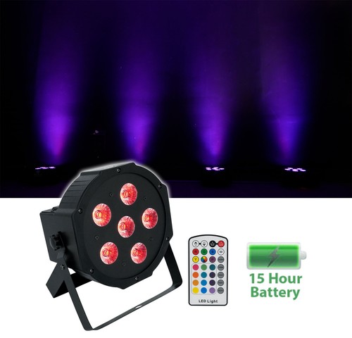2 Rockville BATTERY PAR 6RF Rechargeable RGBWA+UV Wireless DMX Lights+RF Remotes - Picture 2 of 11