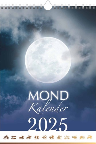 Kalender 2025 Wand - Mondkalender 2025 -Wandkalender 23,7x34 cm inkl. Mondphasen