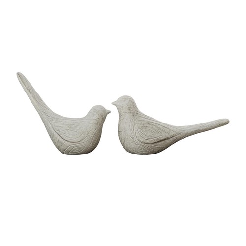 2x Birds Statues Garden Sculptures Living Room Indoor Office Resin Figurines - Picture 5 of 9