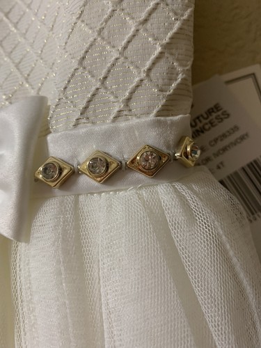 Couture Princess Girls’ Sleeveless Embellished Waist Jacquard Dress Size 4T New - Picture 4 of 8