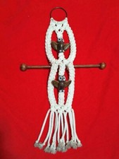 vintage macrame owl wall hanging 22x13 Hong Kong