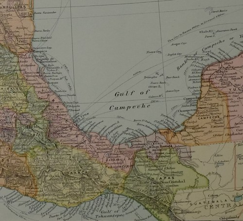 1905 ANTIQUE MAP ~ MEXICO LOWER CALIFORNIA CHIAPAS OAXACA YUCATAN ~ NMEXICO CITY - Picture 3 of 5