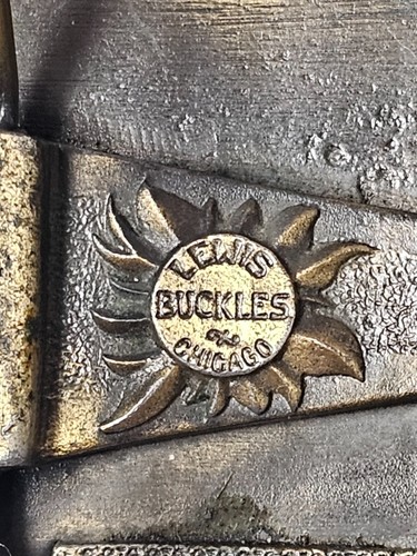 Vintage 1974 Lewis Bronze Belt Buckle of Chicago Original Rare Hunting Design - Picture 9 of 9