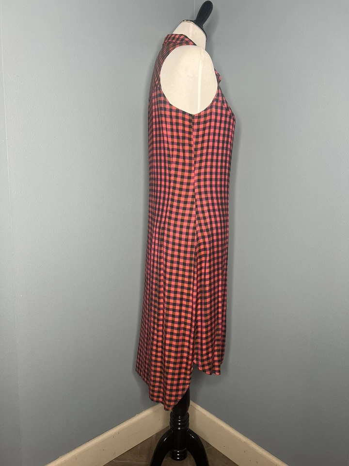 Vestido camisa KAVU feminino tamanho pequeno Brighton sem mangas botão vermelho e preto - Imagem 4 de 4