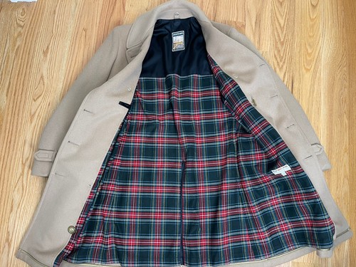 Vintage MIGHTY MAC USA Out O' Gloucester Long Pea Coat Camel Wool M Size 40 EUC - Picture 6 of 9