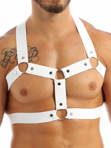 Costume Uomo Halter Body Petto Imbracatura Cintura Regolabile con O-ring Clubwear - Foto 63 di 150