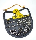 Vtg Wall Hanging Sign My Dad Puppy Dog Slippers Father Day Plaque Home Decor 
