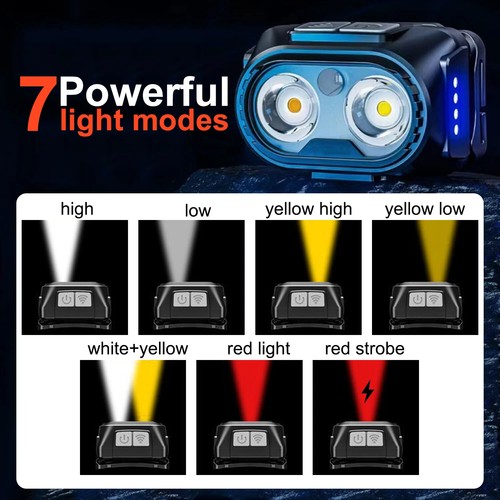 Linterna con sensor LED Linterna frontal USB para exteriores - Imagen 10 de 14